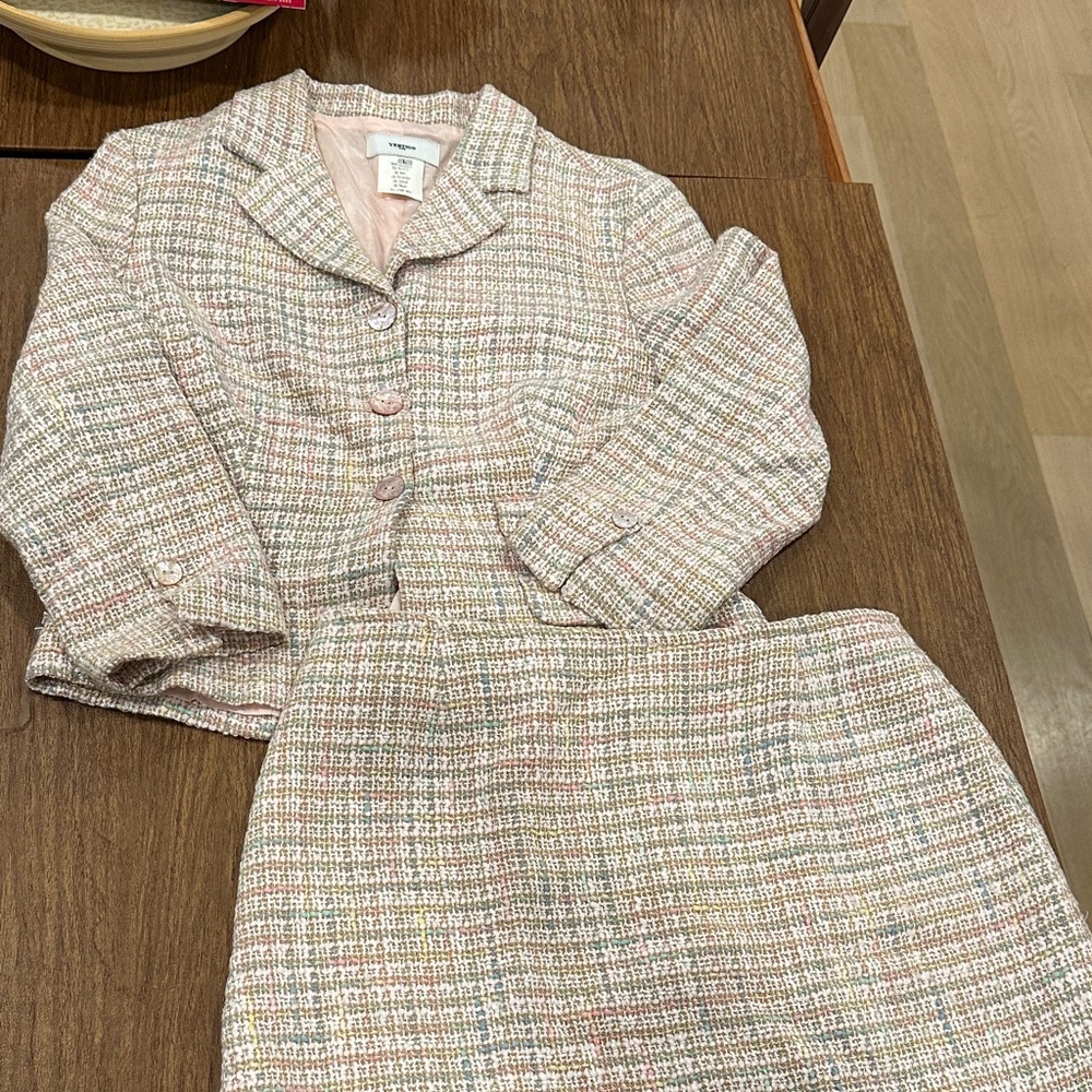 Vertigo Paris Chic Tweed Blazer and Skirt Set